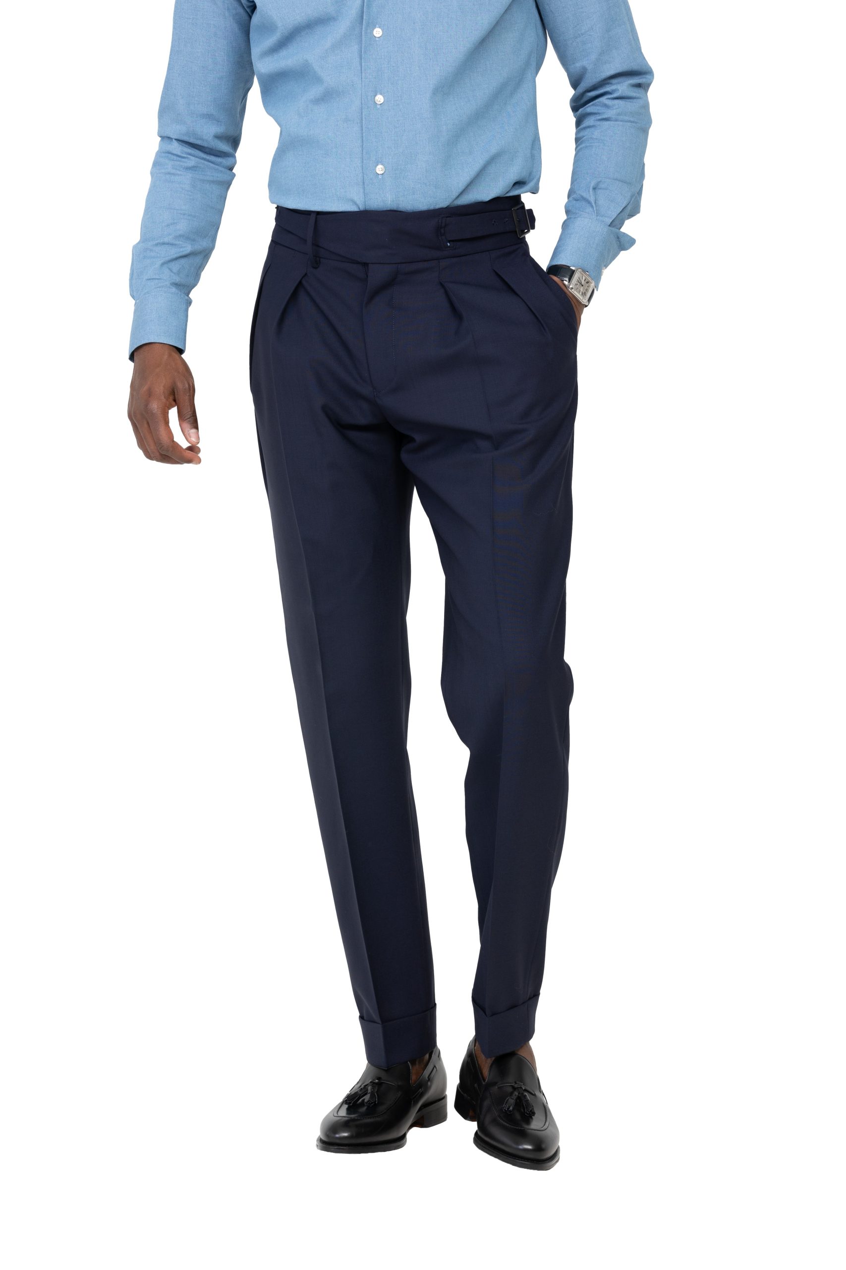 Navy blue Gurkha pants - Blandin & Delloye