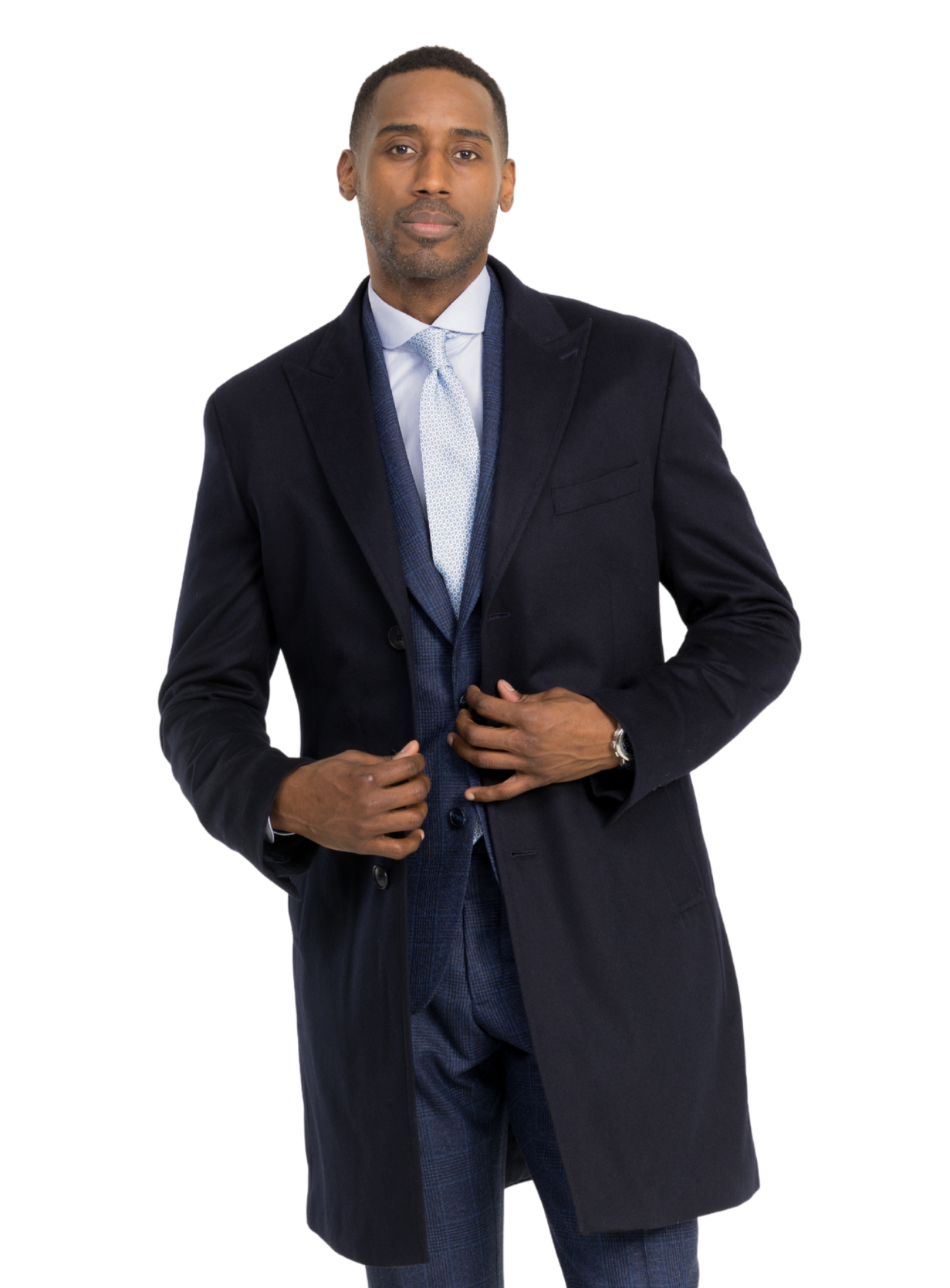 Manteau Vintage Lord's Années 80 - Cachemire Mixte Taille 50 Bleu - Occasion Très Bon état